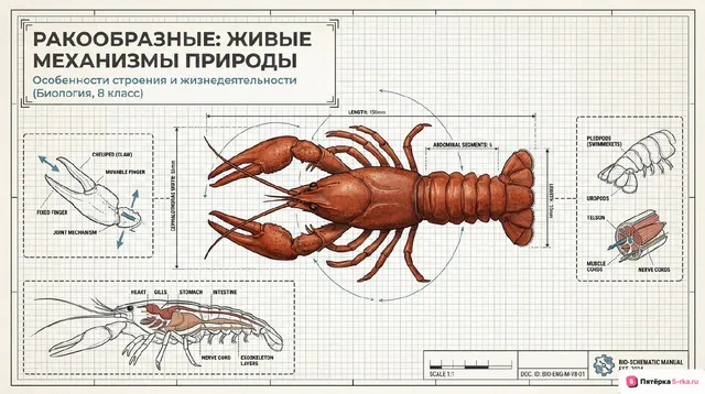 Обложка презентации к уроку «Ракообразные»