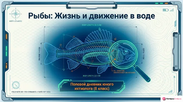 Обложка презентации к уроку «Общая характеристика рыб»