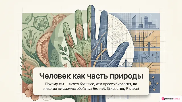 Обложка презентации к уроку «Человек как часть природы»