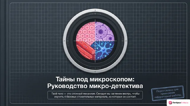 Обложка презентации к уроку «Типы тканей организма человека»
