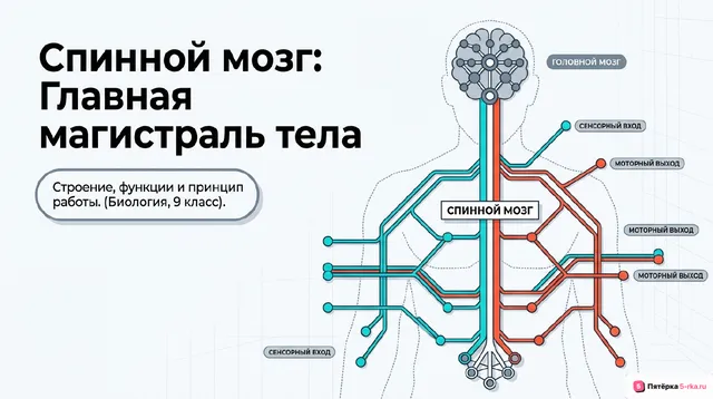 Обложка презентации к уроку «Спинной мозг, его строение и функции»