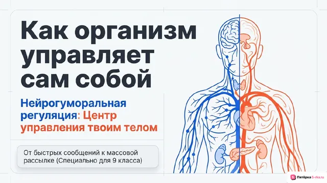 Обложка презентации к уроку «Особенности рефлекторной и гуморальной регуляции функций организма»