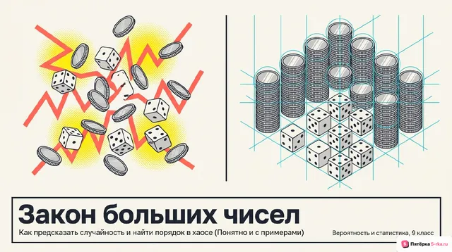 Обложка презентации к уроку «Понятие о законе больших чисел»