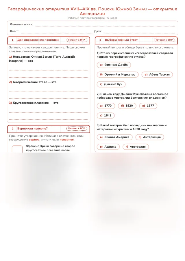 Начало рабочего листа