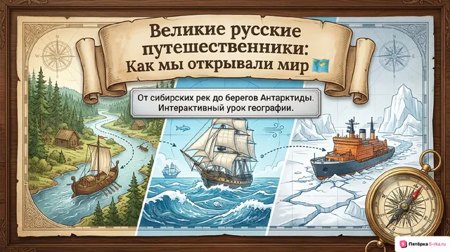 Обложка презентации к уроку «Русские путешественники и мореплаватели на северо-востоке Азии»