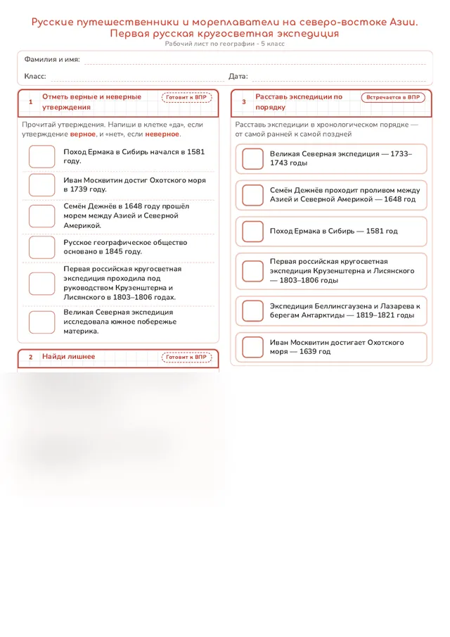 Начало рабочего листа