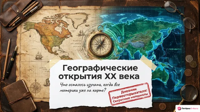 Обложка презентации к уроку «Географические исследования в ХХ в. Географические открытия Новейшего времени»