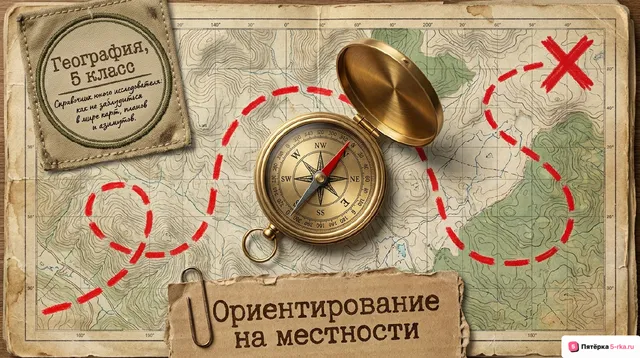 Обложка презентации к уроку «Ориентирование по плану местности»