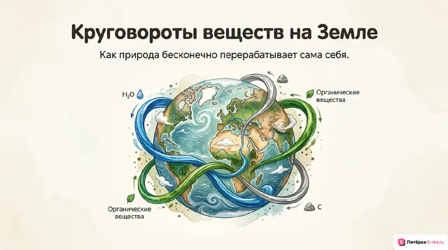 Обложка презентации к уроку «Круговороты веществ на Земле»