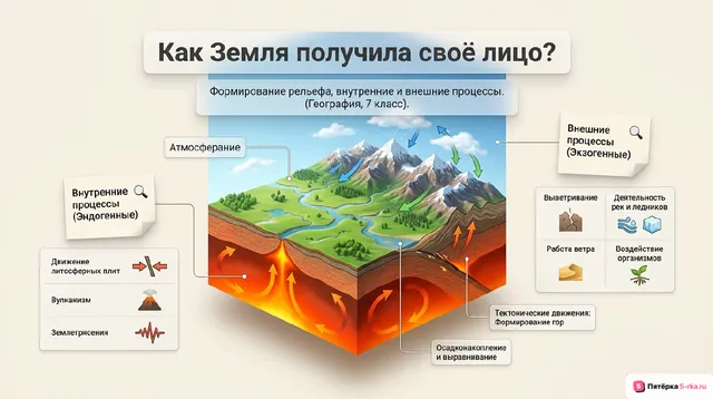 Обложка презентации к уроку «Формирование современного рельефа Земли»