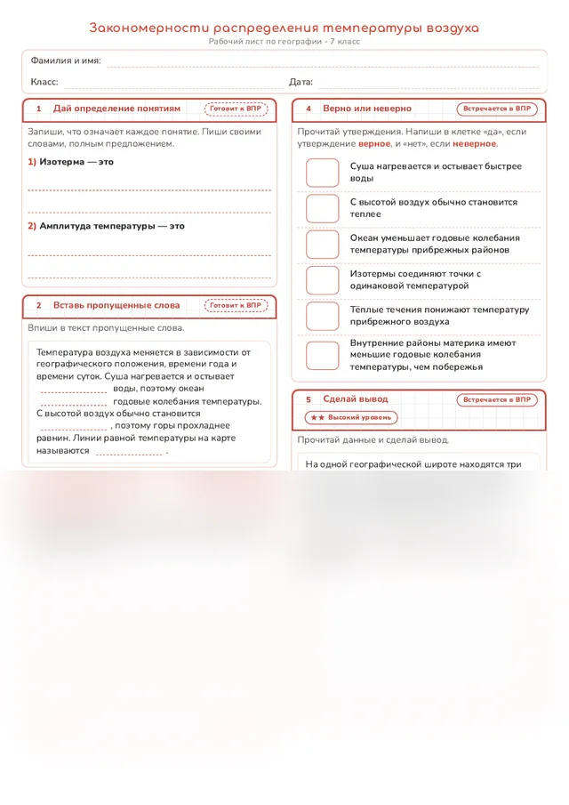 Начало рабочего листа