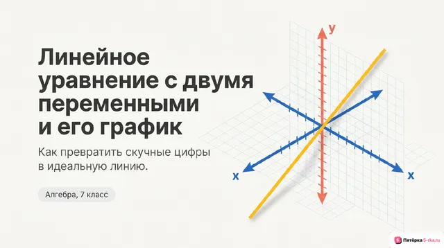 Обложка презентации к уроку «Линейное уравнение с двумя переменными и его график»