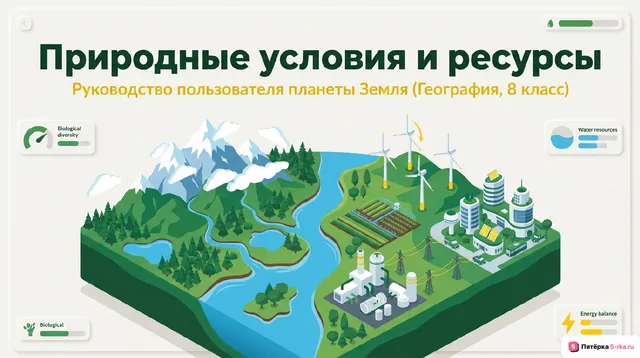 Обложка презентации к уроку «Природные условия и природные ресурсы»