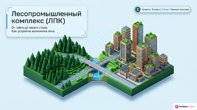 Обложка презентации к уроку «Лесопромышленный комплекс»