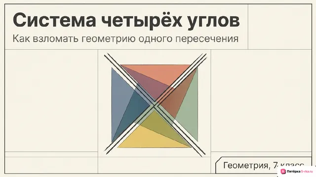 Обложка презентации к уроку «Смежные и вертикальные углы»
