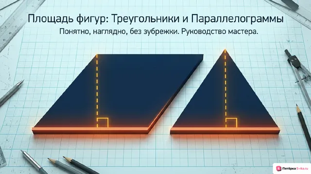 Обложка презентации к уроку «Формулы для площади треугольника, параллелограмма»