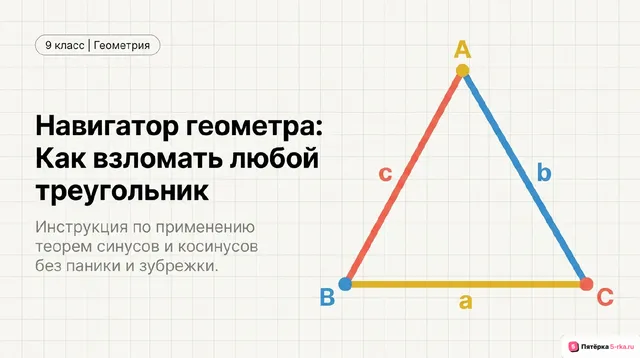 Обложка презентации к уроку «Нахождение длин сторон и величин углов треугольников»