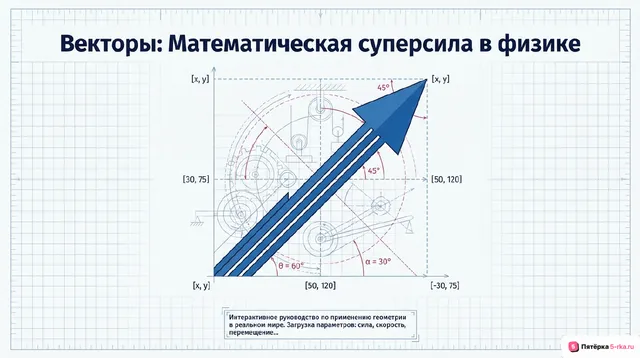 Обложка презентации к уроку «Применение векторов для решения задач физики»
