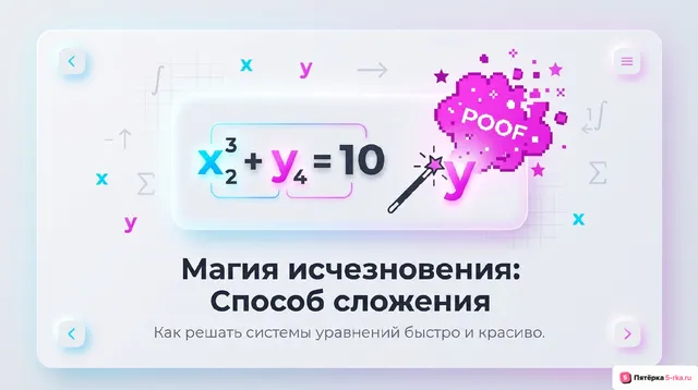 Обложка презентации к уроку «Решение систем уравнений»