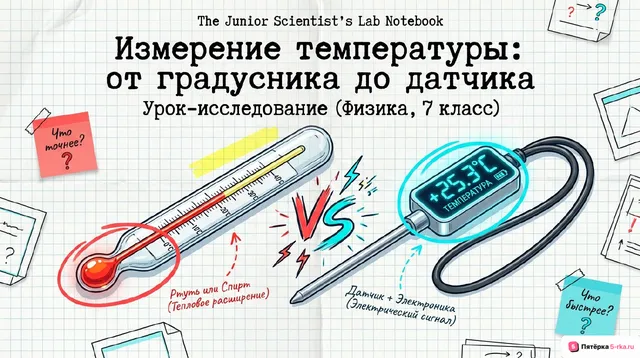Обложка презентации к уроку «Урок-исследование "Измерение температуры при помощи жидкостного термометра и датчика температуры"»