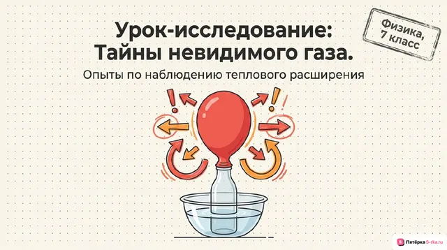 Обложка презентации к уроку «Урок-исследование «Опыты по наблюдению теплового расширения газов»»