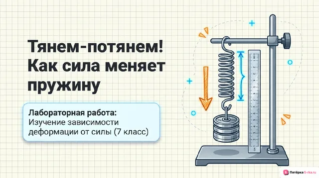 Обложка презентации к уроку «Лабораторная работа «Изучение зависимости растяжения (деформации) пружины от приложенной силы»»