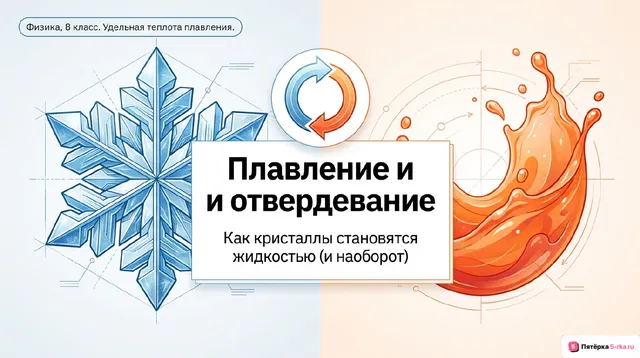 Обложка презентации к уроку «Плавление и отвердевание кристаллических тел»