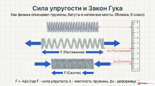 Обложка презентации к уроку «Сила упругости»