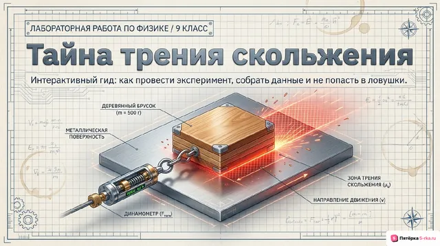 Обложка презентации к уроку «Лабораторная работа "Определение коэффициента трения скольжения"»