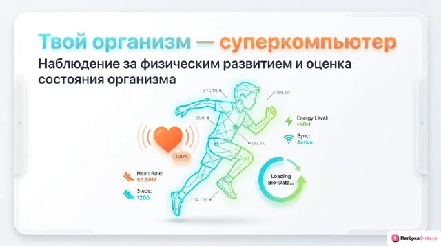 Обложка презентации к уроку «Наблюдение за физическим развитием, оценка состояния организма»
