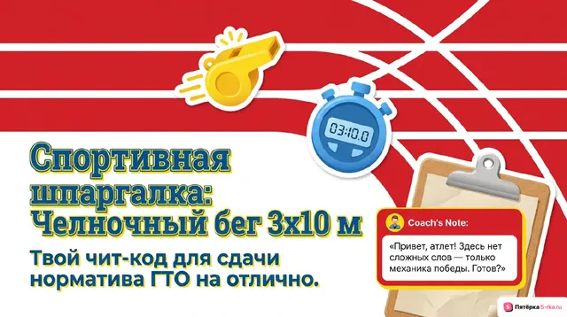 Обложка презентации к уроку «Правила и техника выполнения норматива комплекса ГТО: челночный бег 3х10 м»