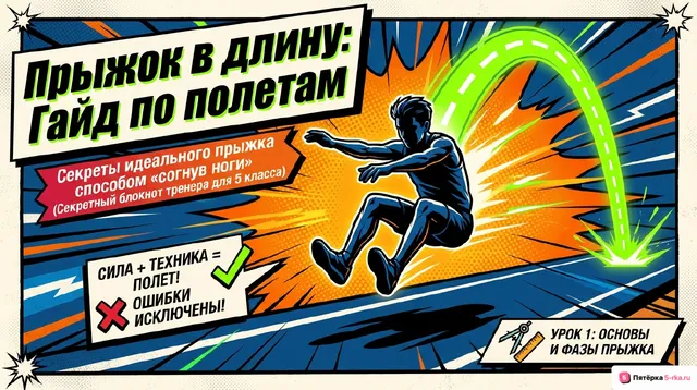 Обложка презентации к уроку «Прыжок в длину с разбега способом «согнув ноги»»