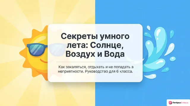 Обложка презентации к уроку «Закаливающие процедуры с помощью воздушных и солнечных ванн, купания в естественных водоёмах»