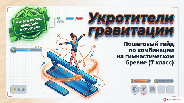 Обложка презентации к уроку «Комбинация на гимнастическом бревне»