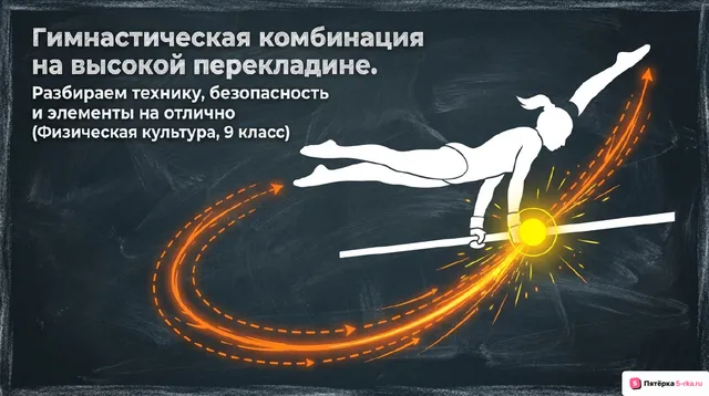 Обложка презентации к уроку «Гимнастическая комбинация на высокой перекладине»