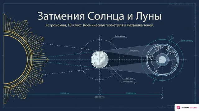 Обложка презентации к уроку «Затмения Солнца и Луны»