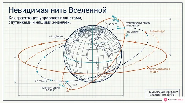 Обложка презентации к уроку «Движение небесных тел под действием сил тяготения»