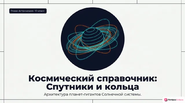 Обложка презентации к уроку «Спутники и кольца планет-гигантов»