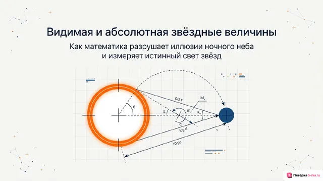 Обложка презентации к уроку «Решение задач по теме: Видимая и абсолютная звёздные величины»